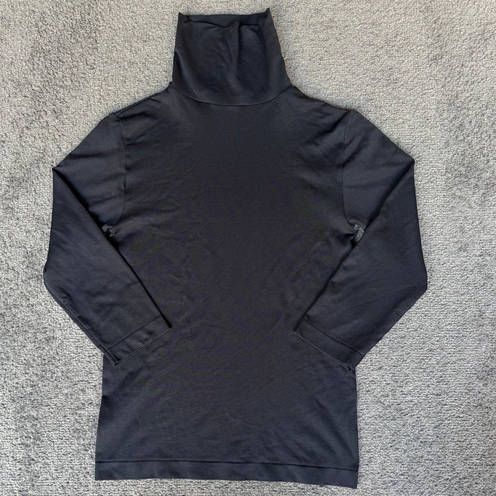 Cache Black Turtleneck 3/4 Sleeve Top Nylon Lycra Blend Size M Style 2766